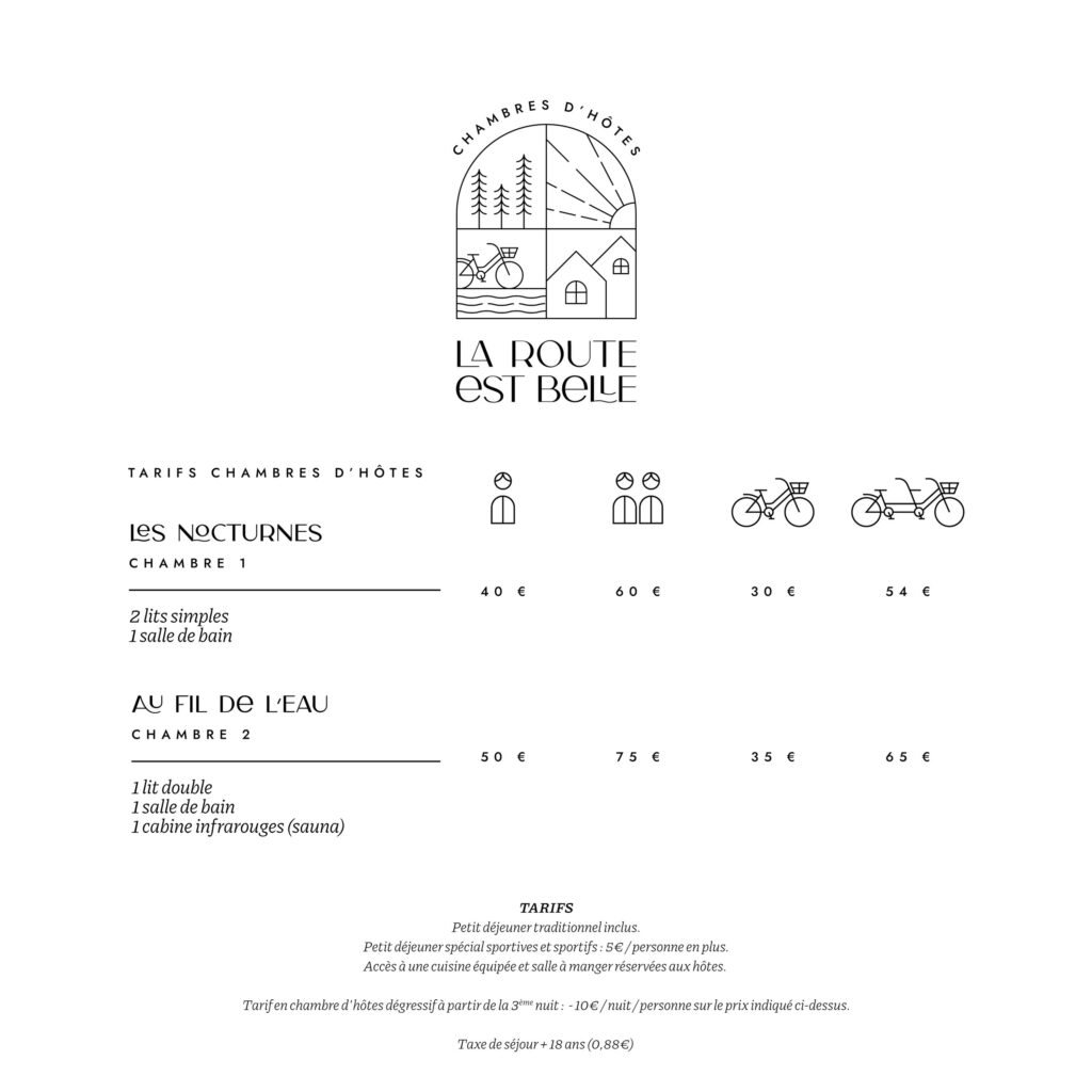 Tarifs chambres d'hôtes